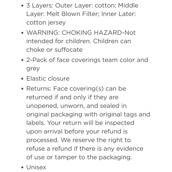 NWT Unisex Illinois Fighting Illini 2 Pack Colosseum Face Coverings - Picture 6 of 7